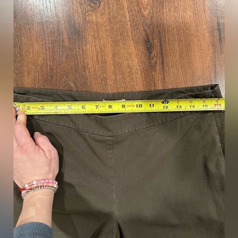 Eileen Fisher ankle side zippers pants khaki color size S - Picture 6 of 9